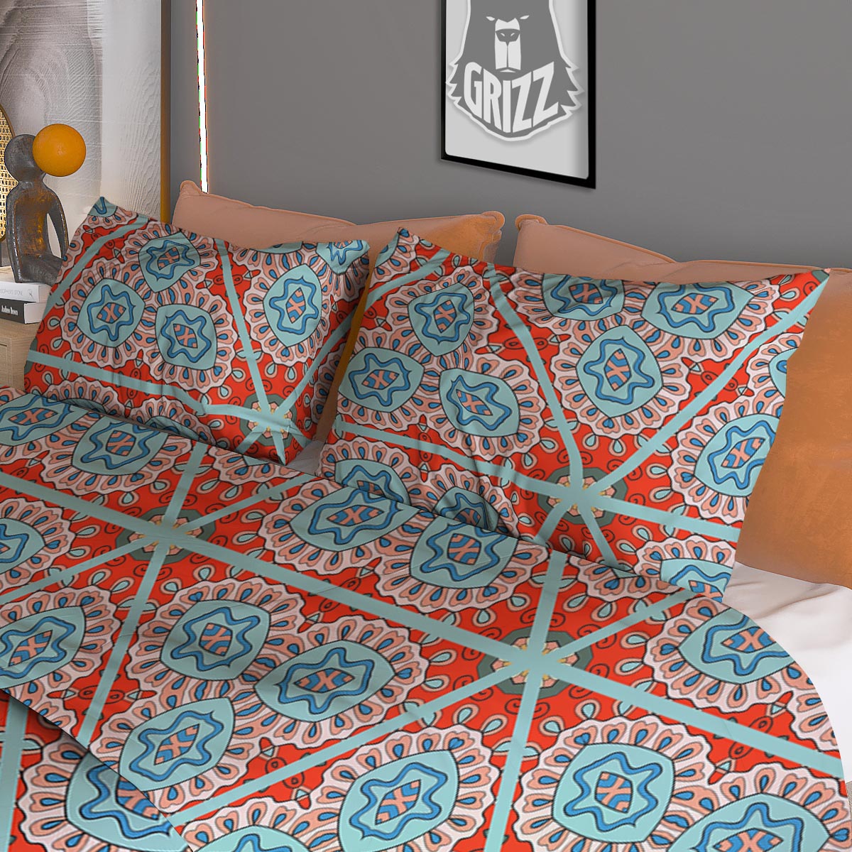 Mandala Triangle Bohemian Print Pattern Duvet Cover Bedding Set