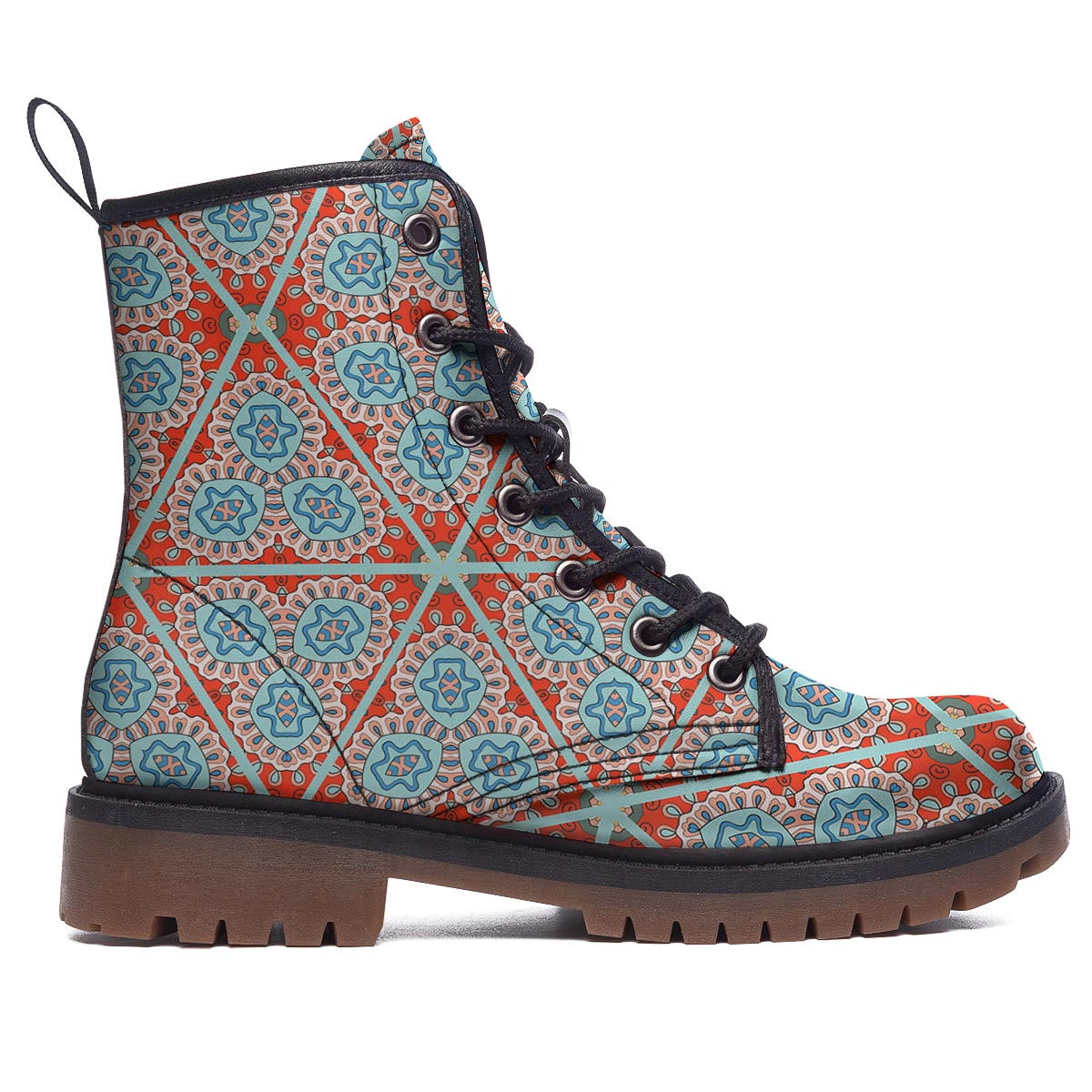 Mandala Triangle Bohemian Print Pattern Work Boots-grizzshop