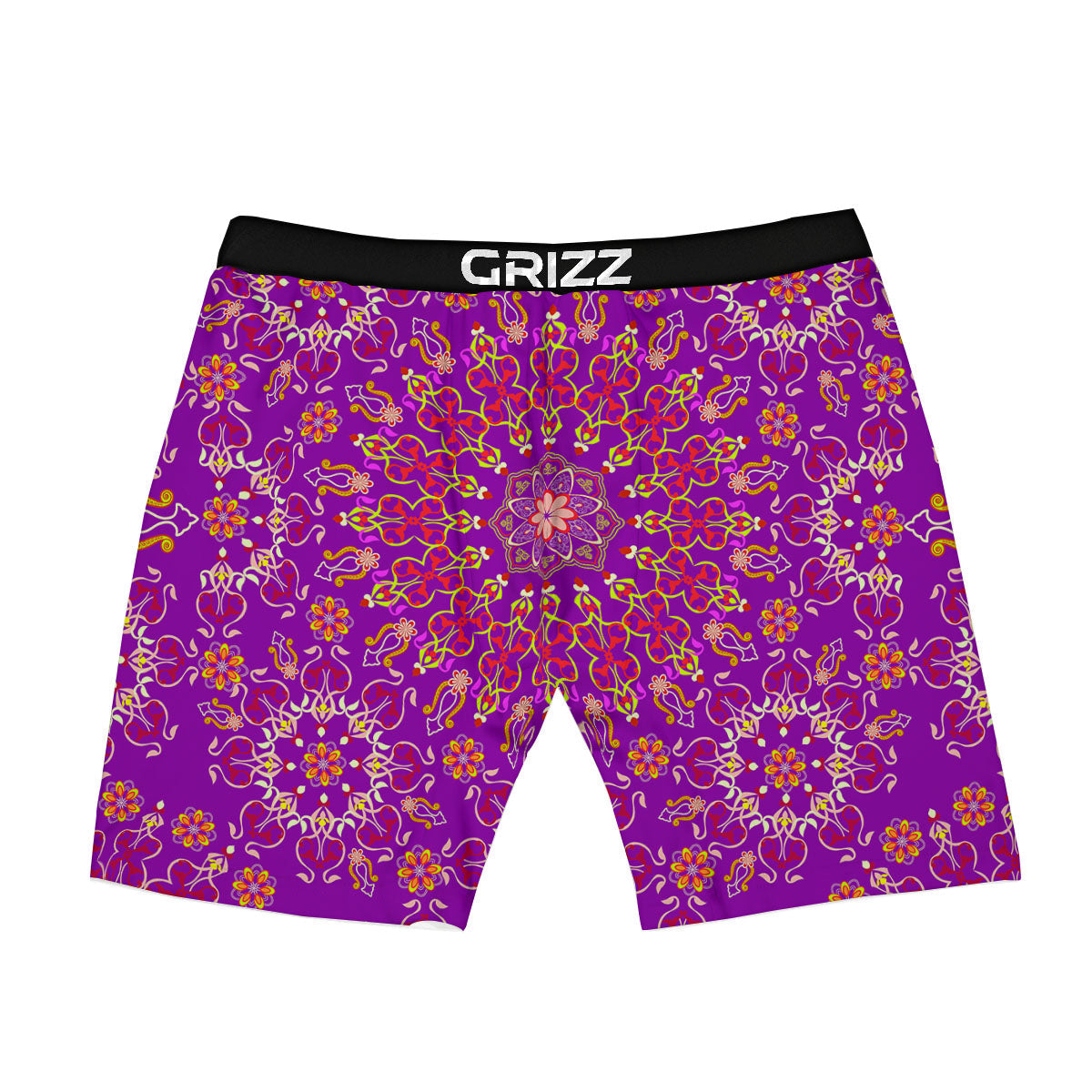 Mandala Trippy Purple Print Boxer Briefs-grizzshop