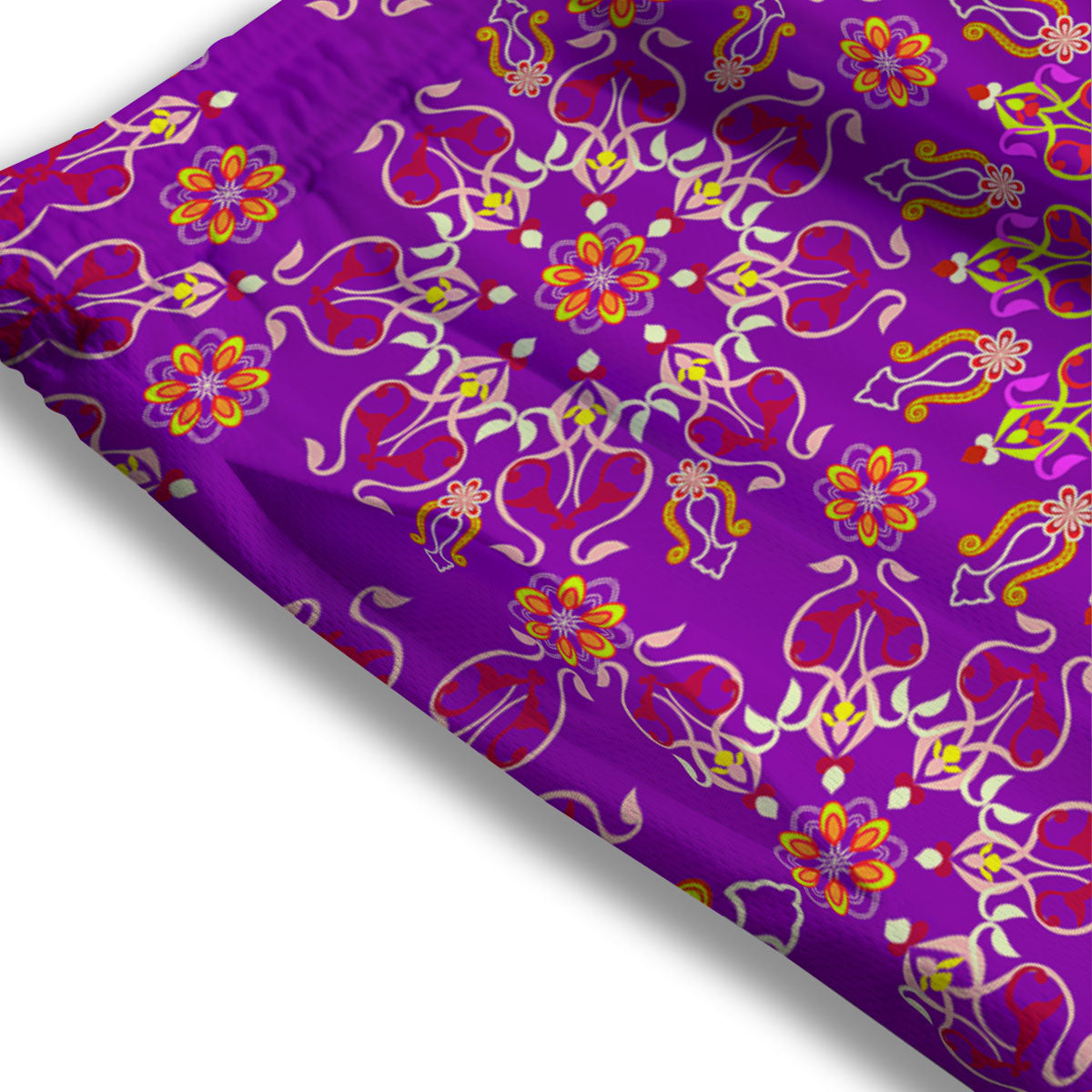Mandala Trippy Purple Print Mesh Shorts