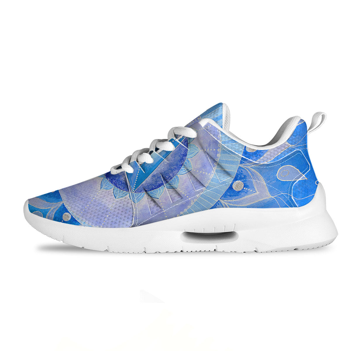Mandala Vishuddha Chakra Print Tennis Shoes-grizzshop