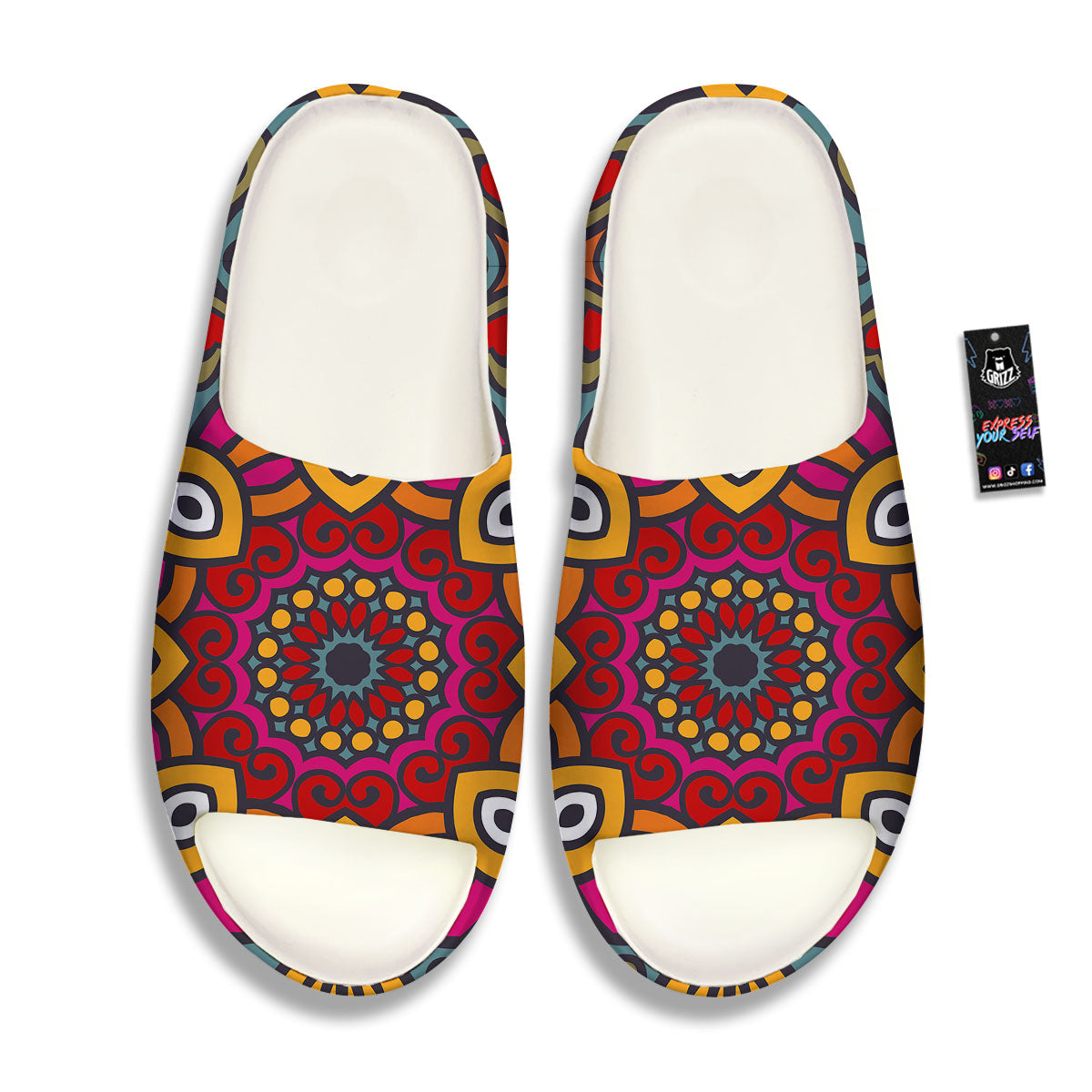Mandala Bohemian Native Print Pattern Sandals-grizzshop