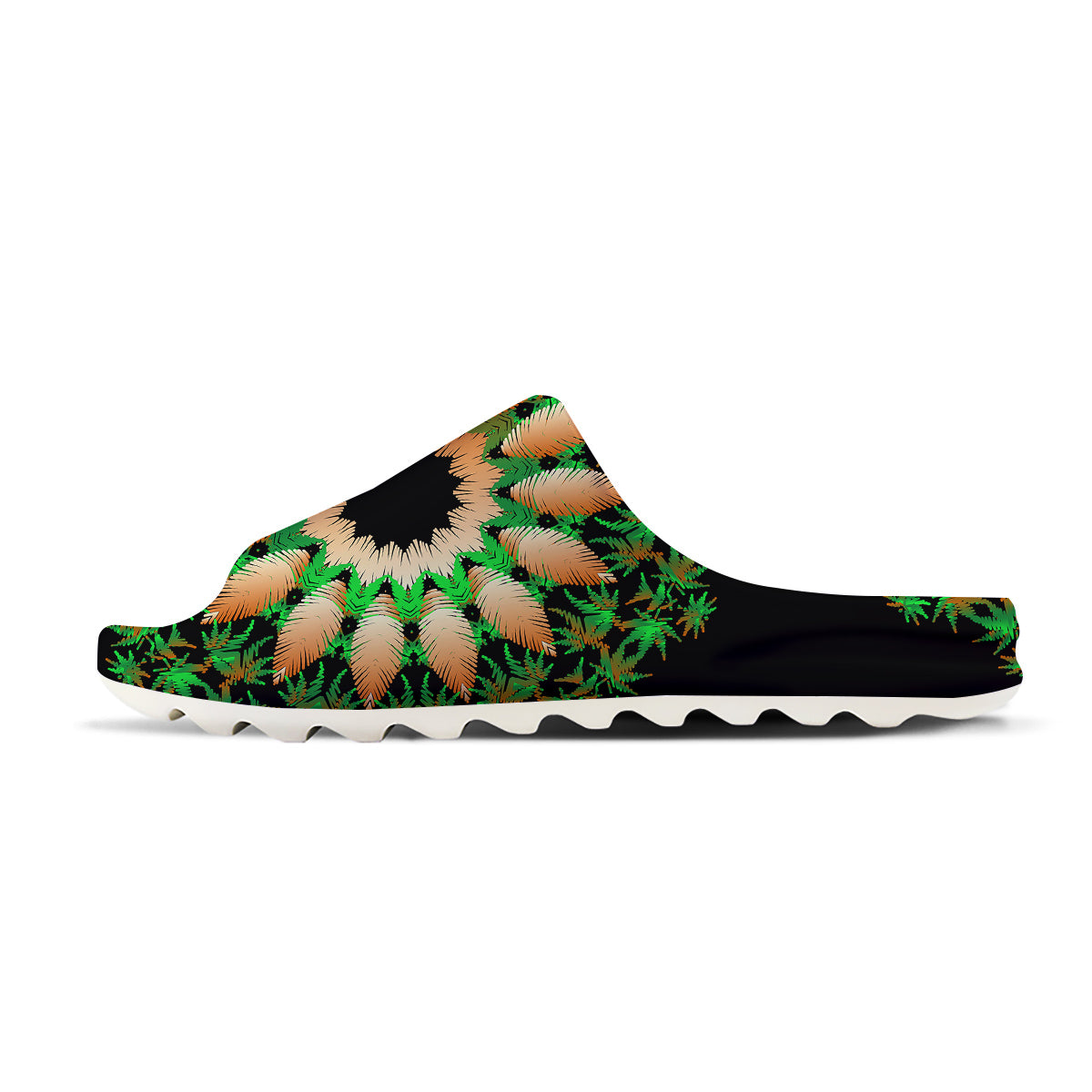 Mandala Cannabis Leaf Print Sandals-grizzshop