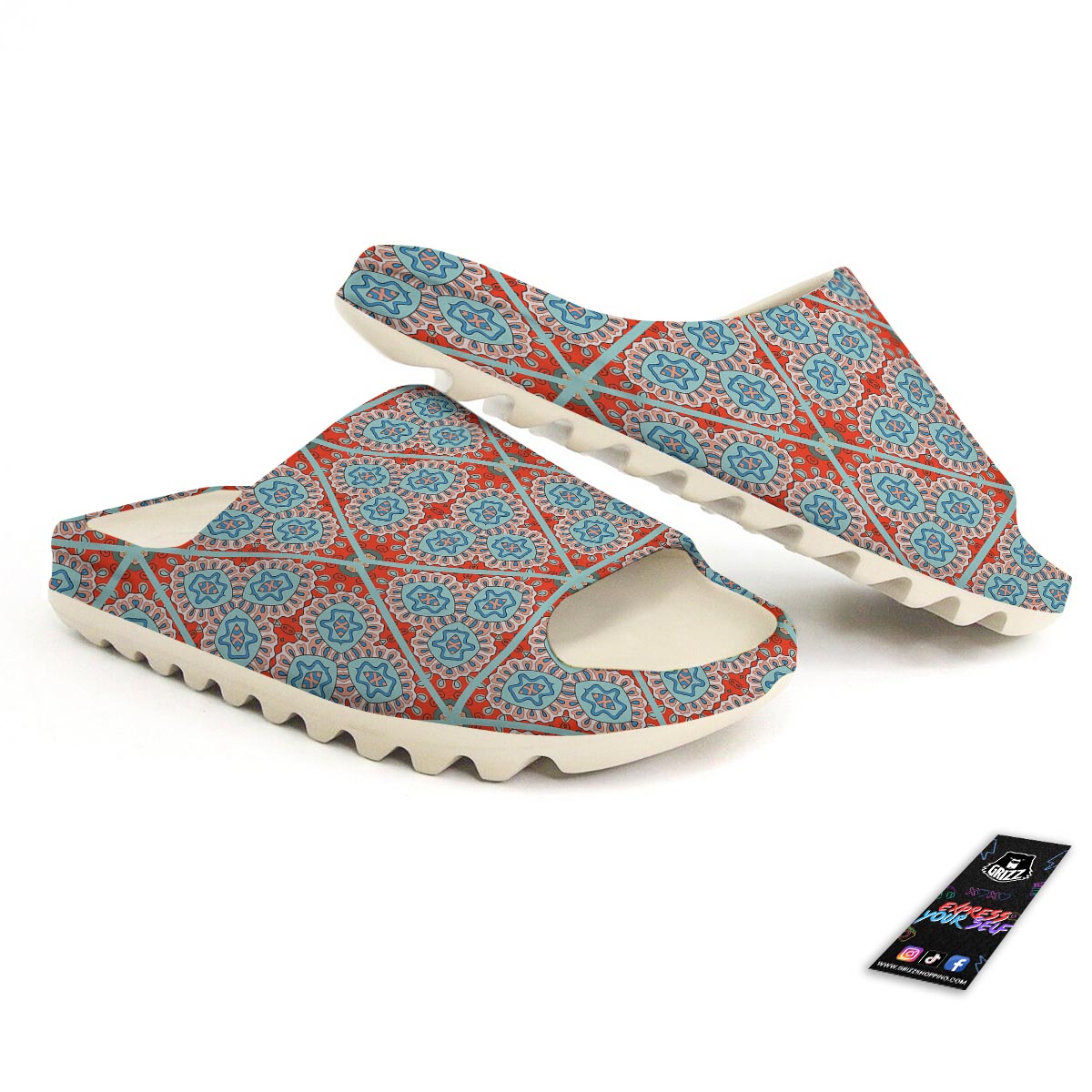 Mandala Triangle Bohemian Print Pattern Sandals-grizzshop