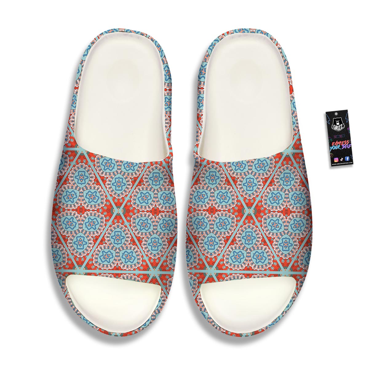 Mandala Triangle Bohemian Print Pattern Sandals-grizzshop
