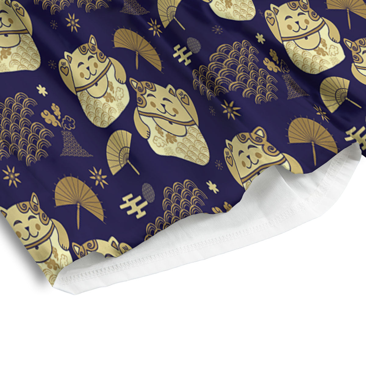 Maneki Neko Cat Japanese Print Pattern Men's Athletic Shorts