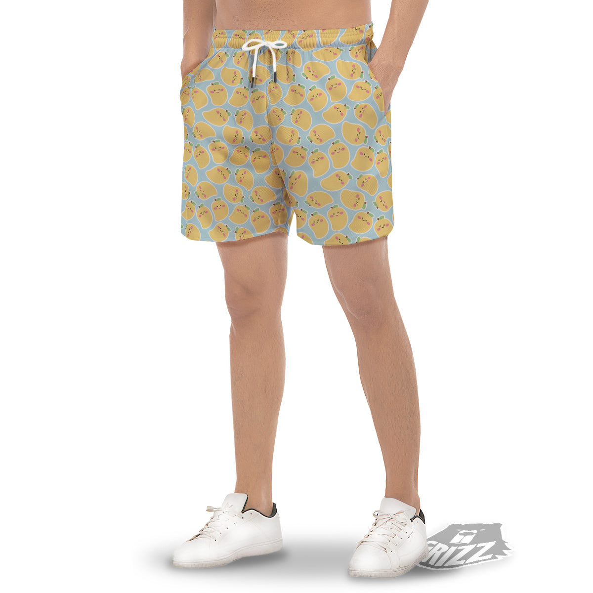 Mango Cute Print Pattern Men's Gym Shorts-grizzshop