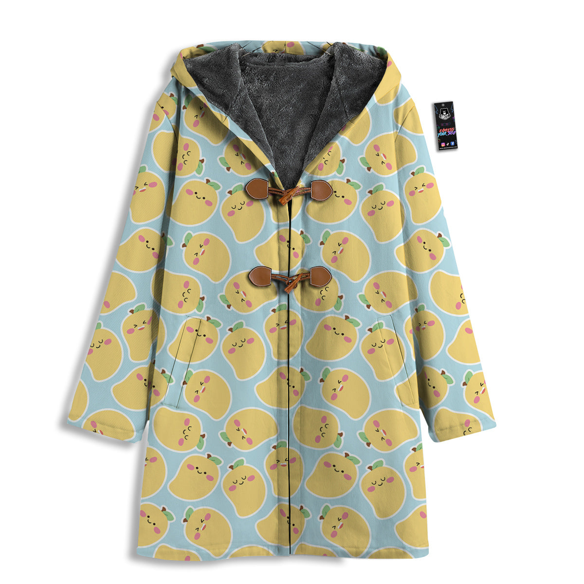 Mango Cute Print Pattern Men's Windbreaker Jacket-grizzshop