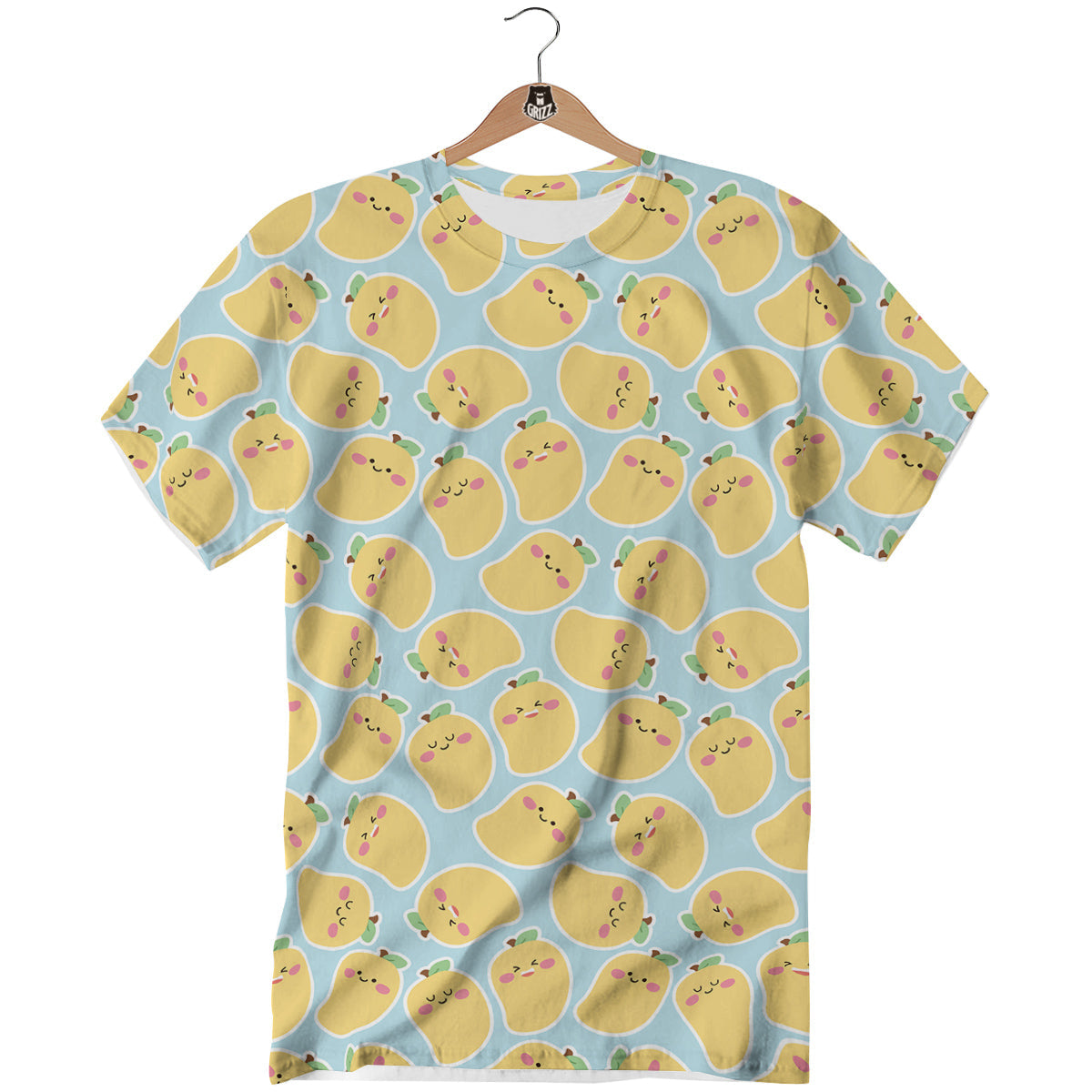 Mango Cute Print Pattern T-Shirt-grizzshop