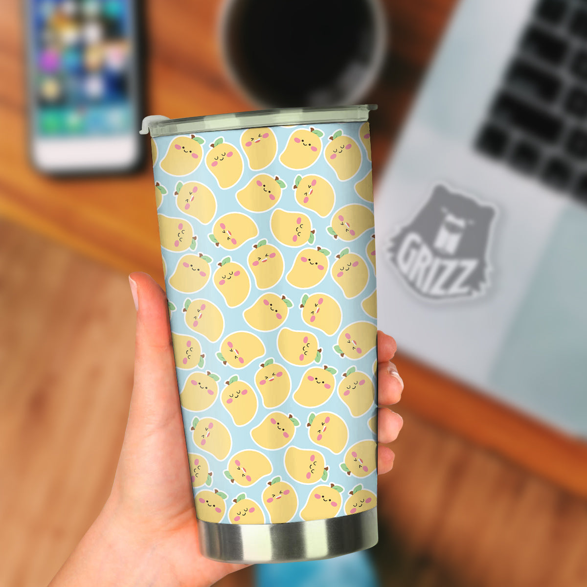 Mango Cute Print Pattern Tumbler-grizzshop