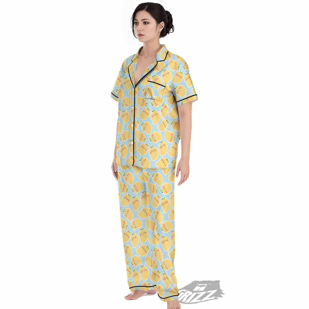 Mango Cute Print Pattern Women's Pajamas Set-grizzshop