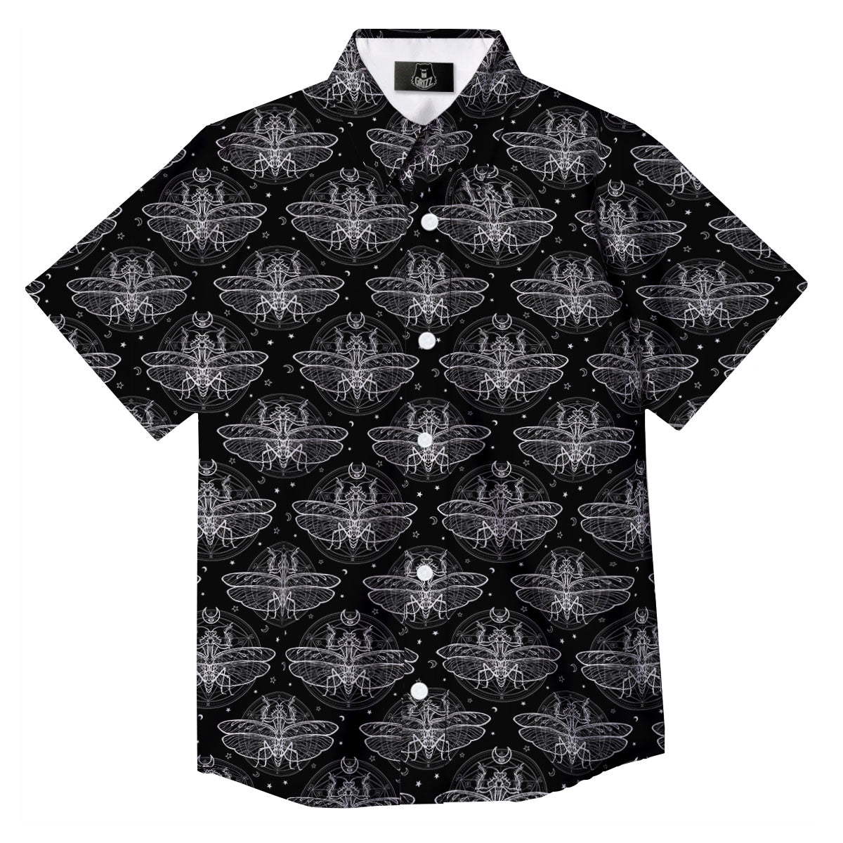 Mantis Animal Print Pattern Button Up Shirt-grizzshop