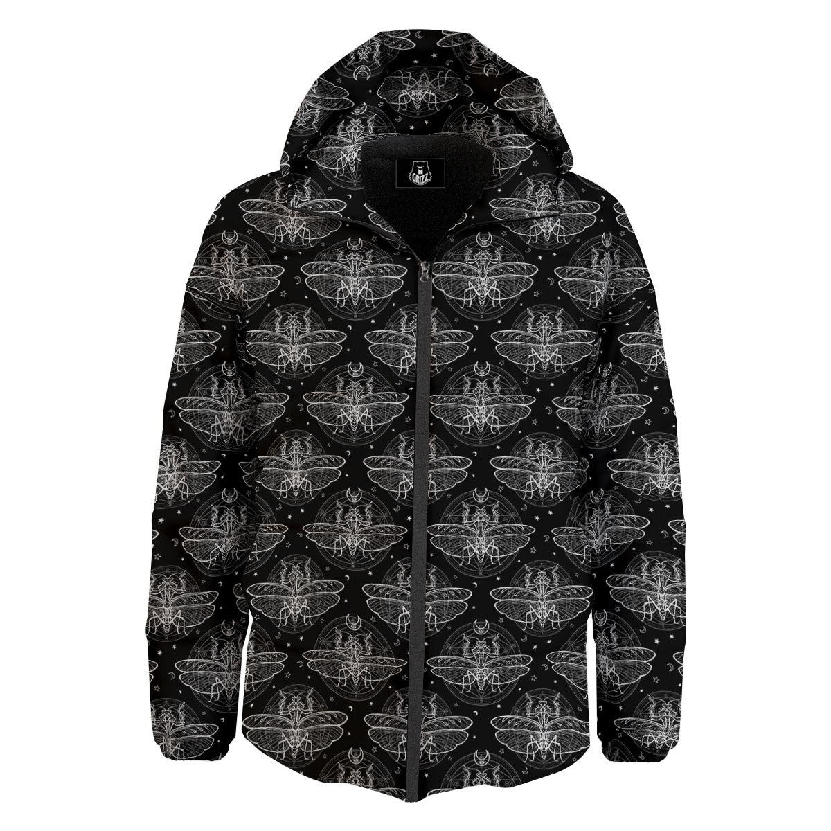 Mantis Animal Print Pattern Down Jacket-grizzshop