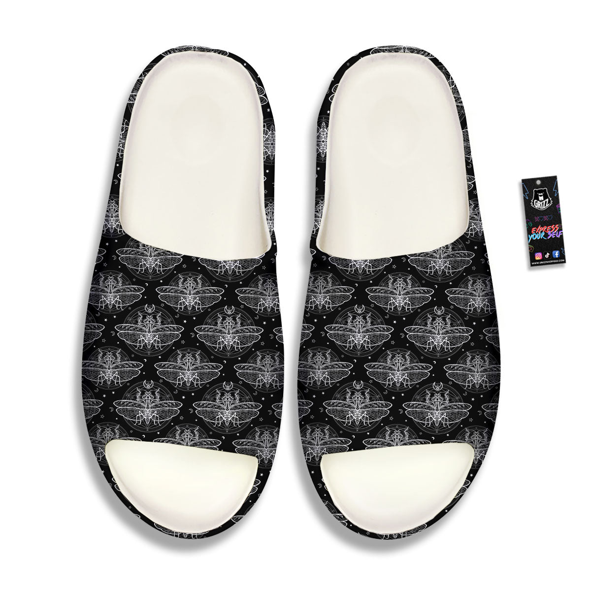 Mantis Animal Print Pattern Sandals-grizzshop