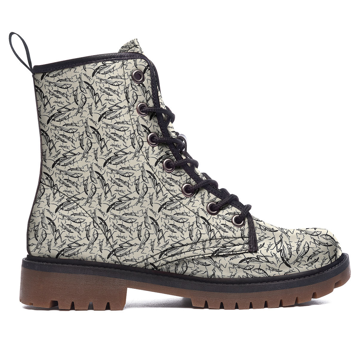Mantis Beige And Blue Print Pattern Work Boots-grizzshop