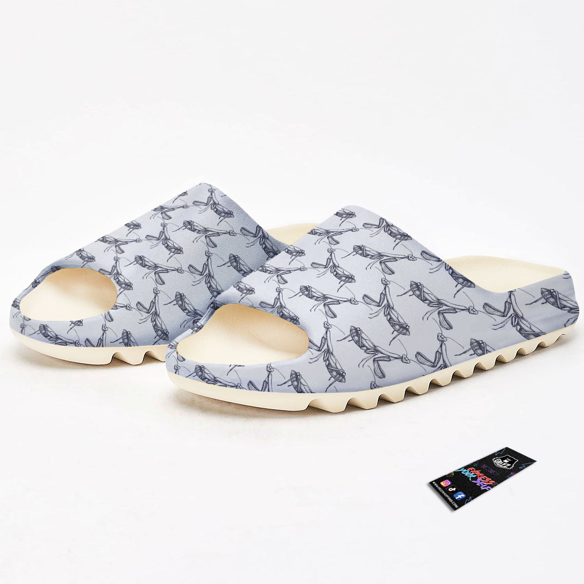 Mantis Hand Drawn Print Pattern Sandals-grizzshop