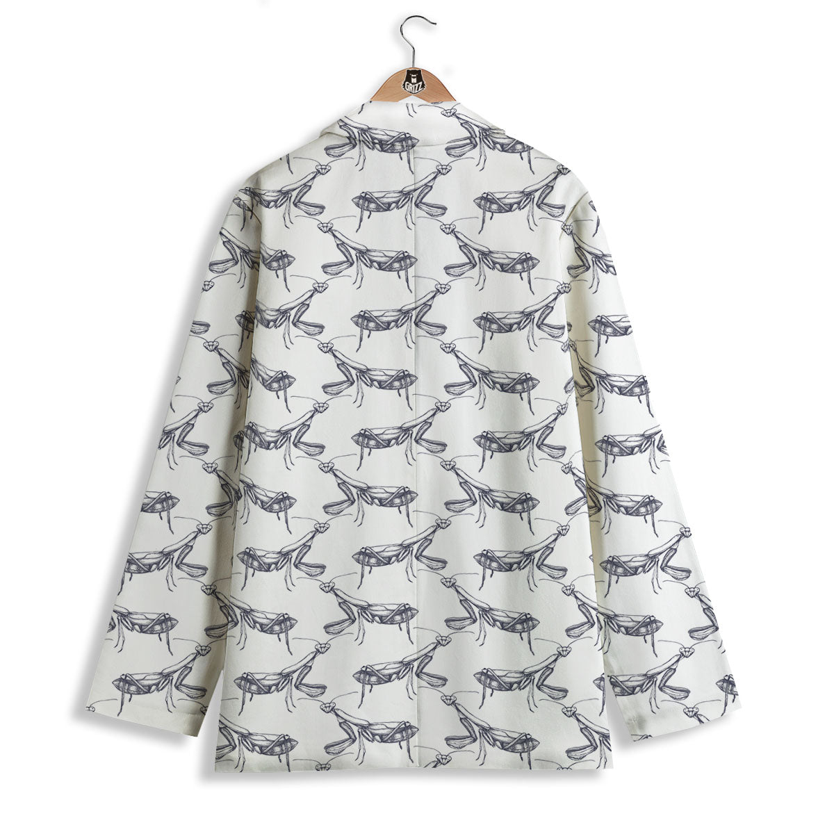 Mantis Hand Drawn Print Pattern Women's Blazer-grizzshop