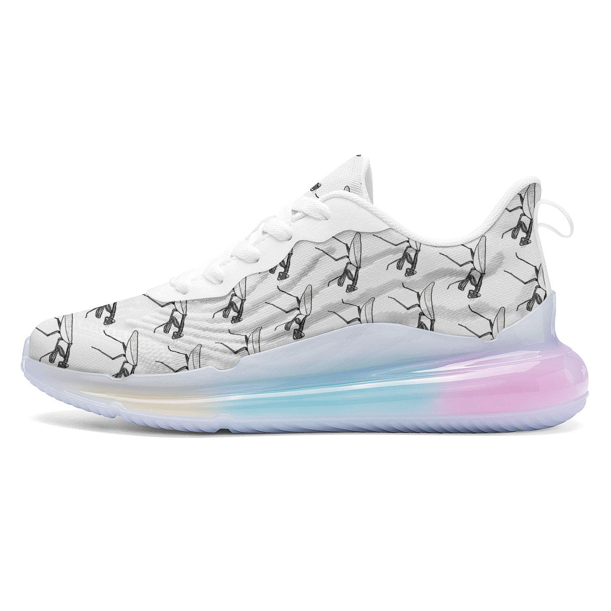 Mantis White And Black Print Pattern Running Sneakers-grizzshop