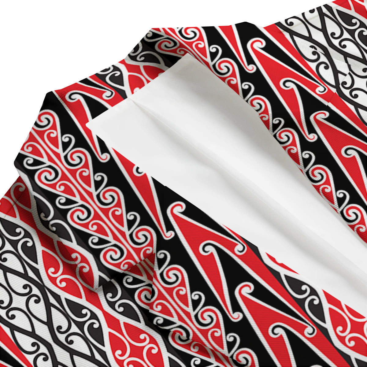 Maori Fence Print Men's Blazer-grizzshop