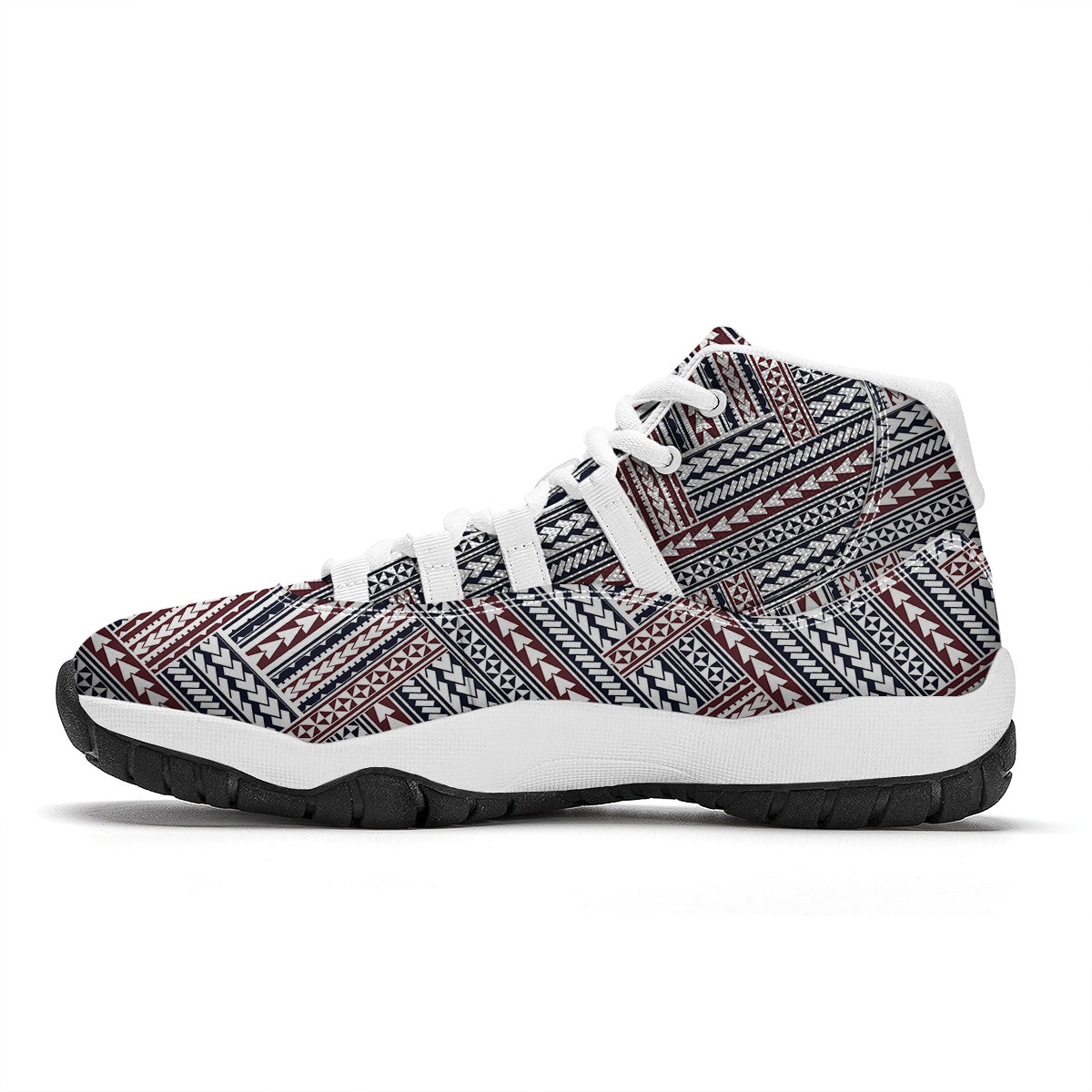 Maori Patterns White Bball Shoes-grizzshop