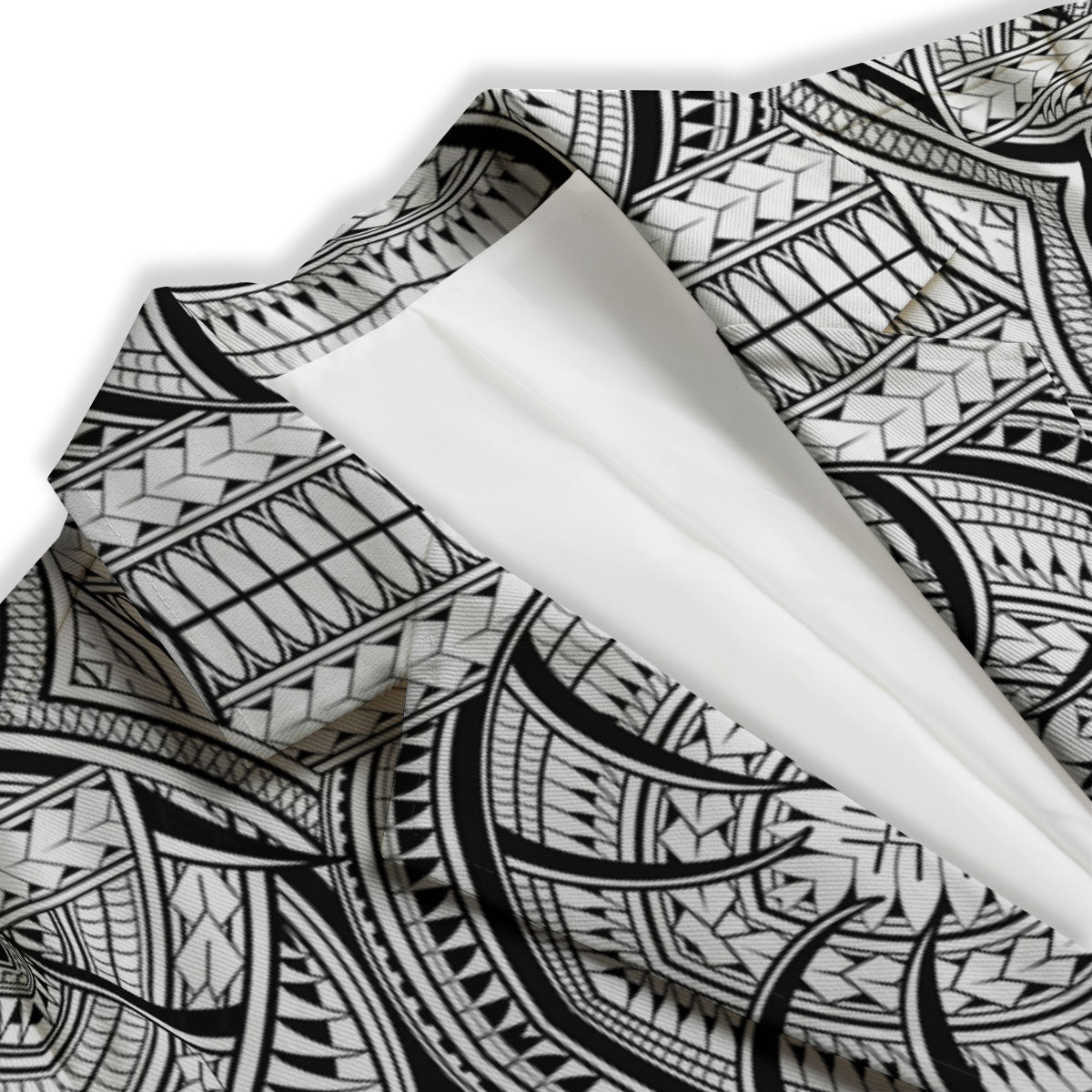 Maori Polynesian White And Black Print Women's Blazer-grizzshop