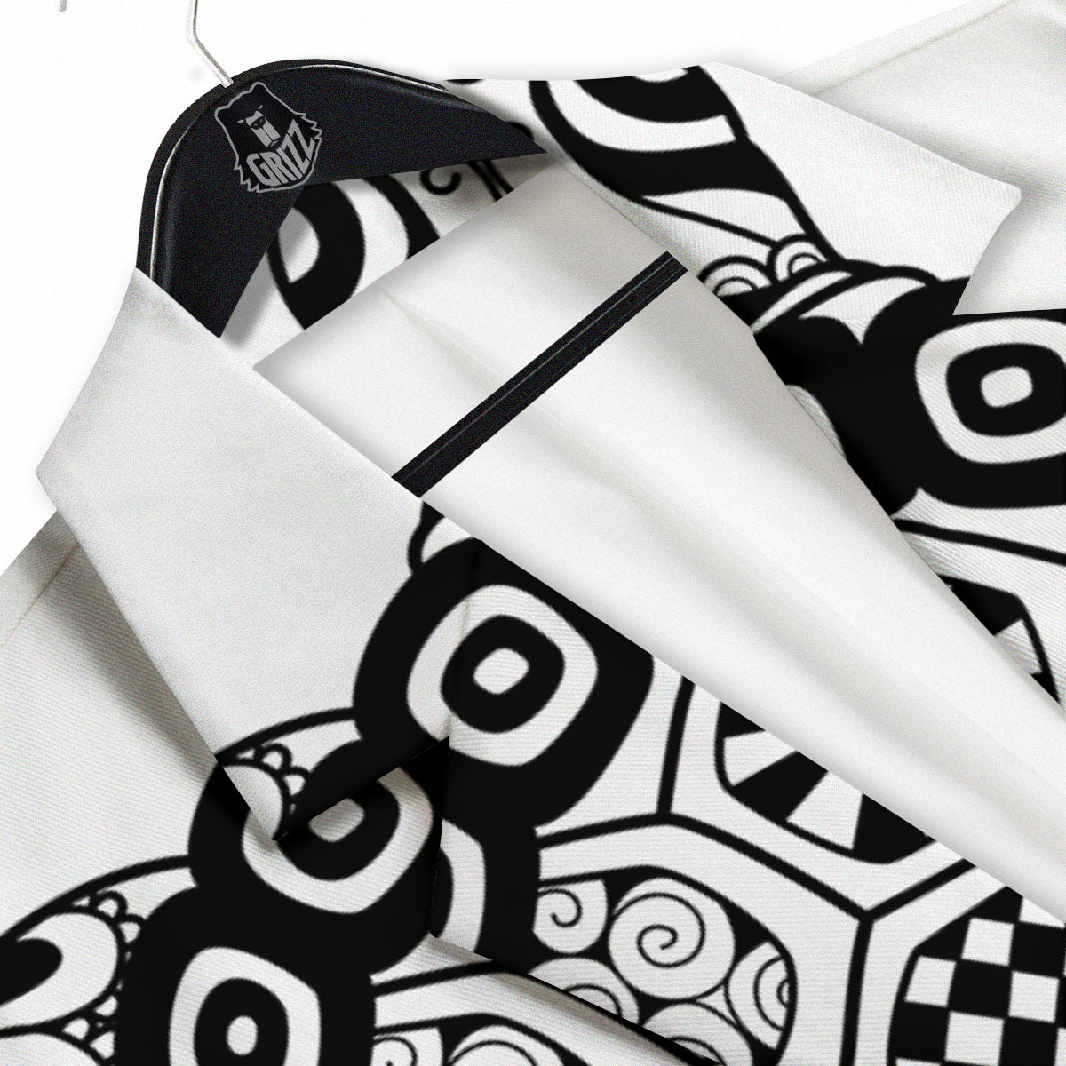 Maori Sea Turtle White And Black Print Men's Sport Coat-grizzshop