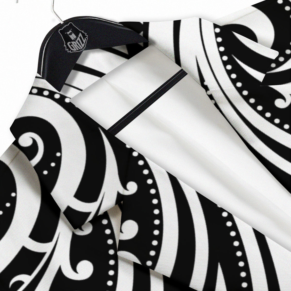 Maori Tattoo White And Black Print Men's Sport Coat-grizzshop