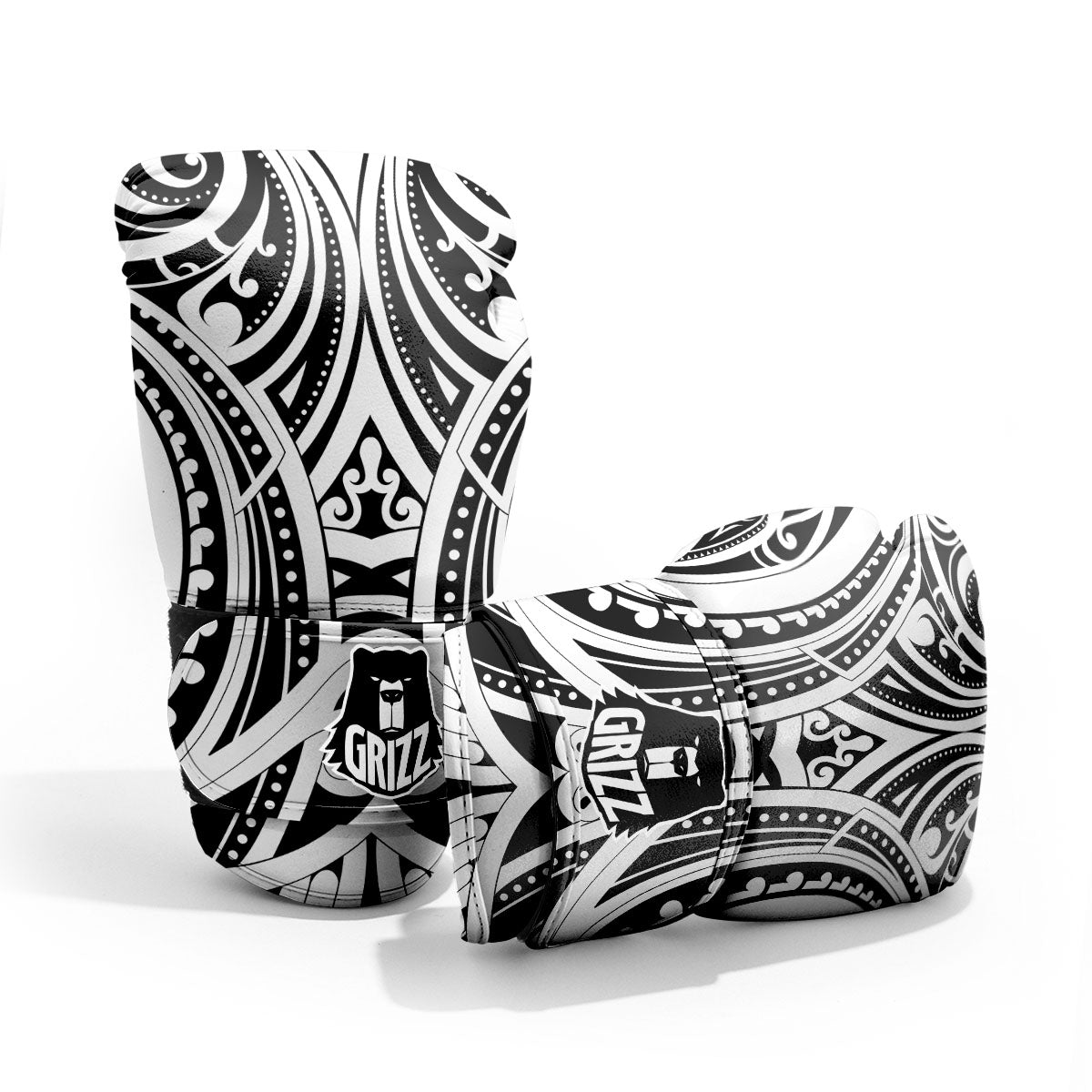 Maori Tattoo White And Black Print Pro Boxing Glove