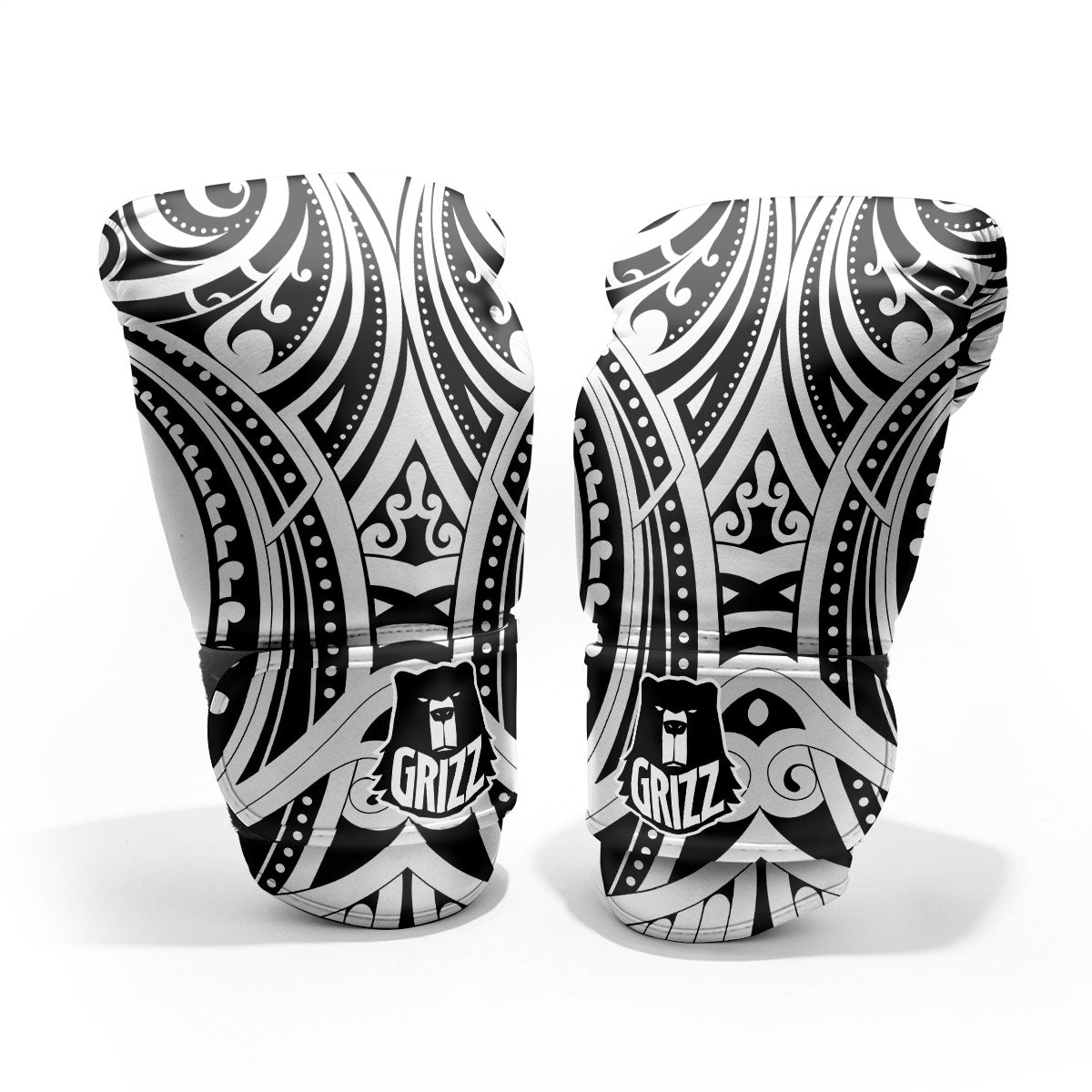 Maori Tattoo White And Black Print Pro Boxing Glove