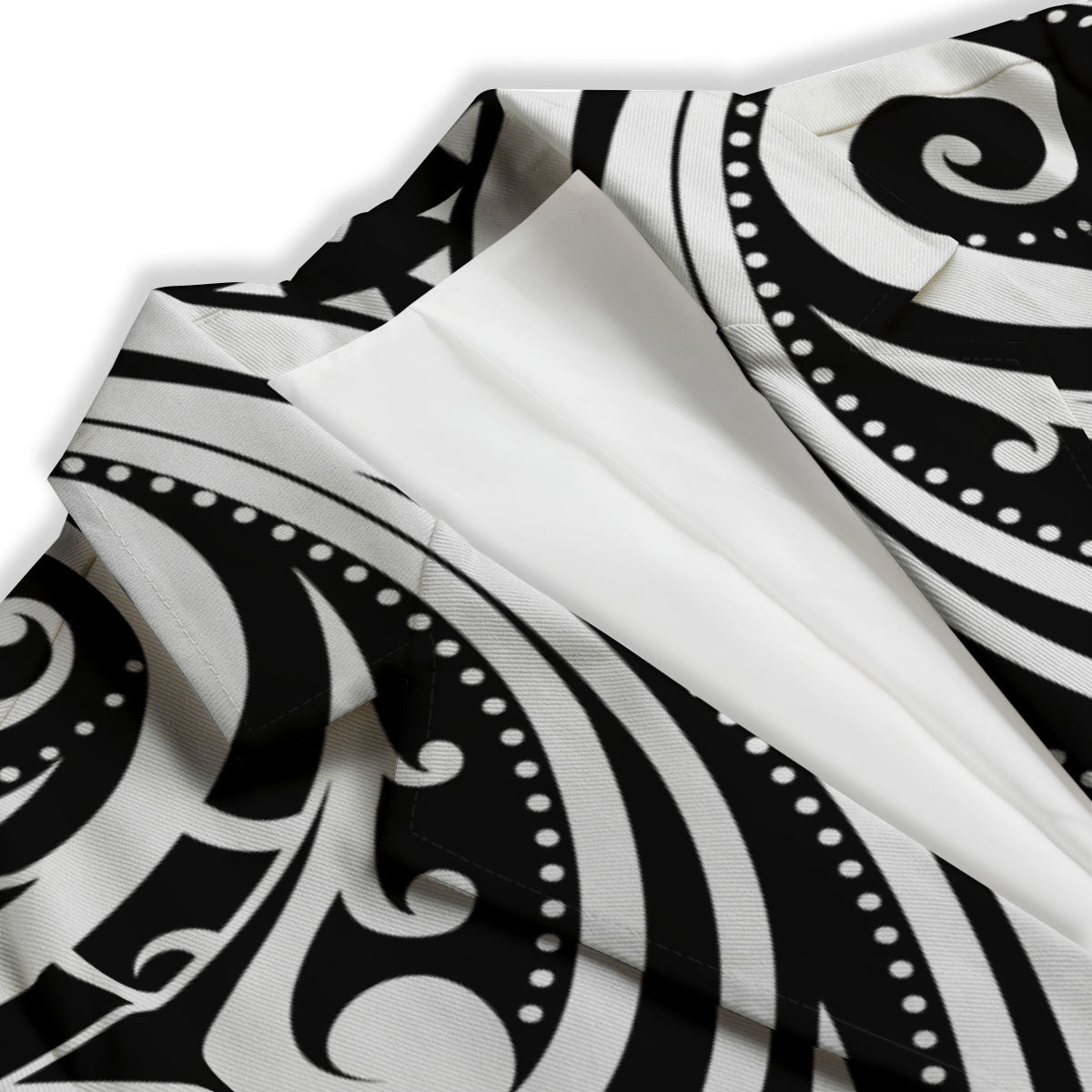 Maori Tattoo White And Black Print Women's Blazer-grizzshop