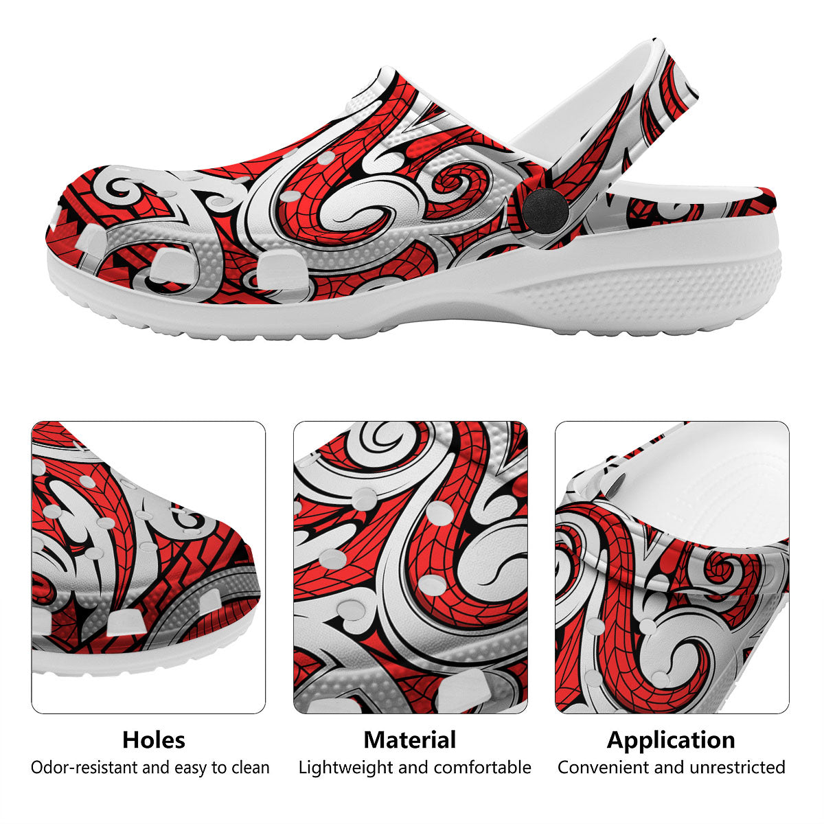 Maori Tribal Polynesian Kowhaiwhai Print Clog-grizzshop