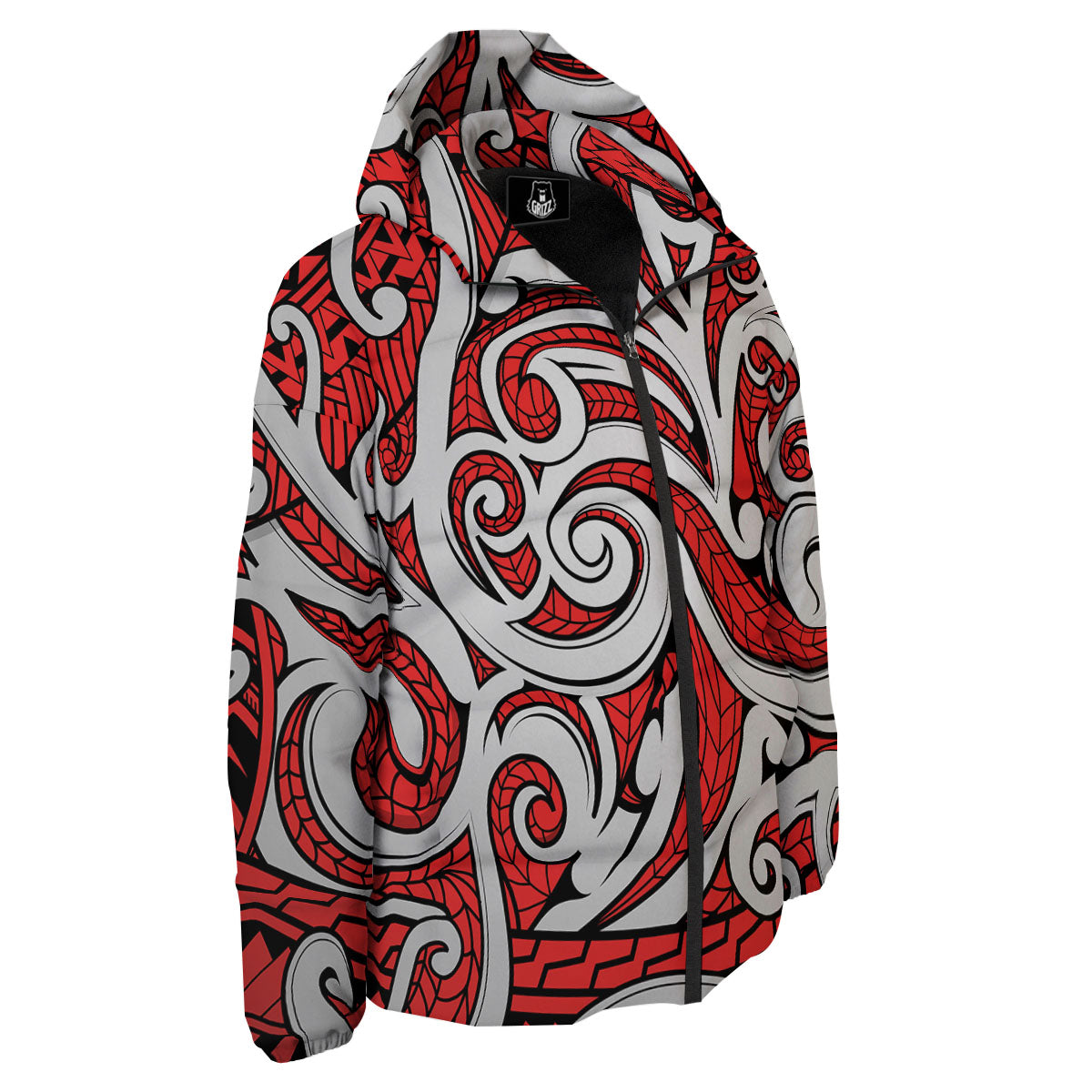Maori Tribal Polynesian Kowhaiwhai Print Down Jacket-grizzshop