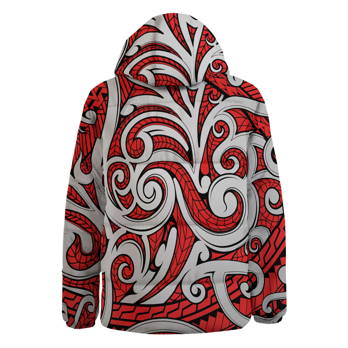 Maori Tribal Polynesian Kowhaiwhai Print Down Jacket-grizzshop
