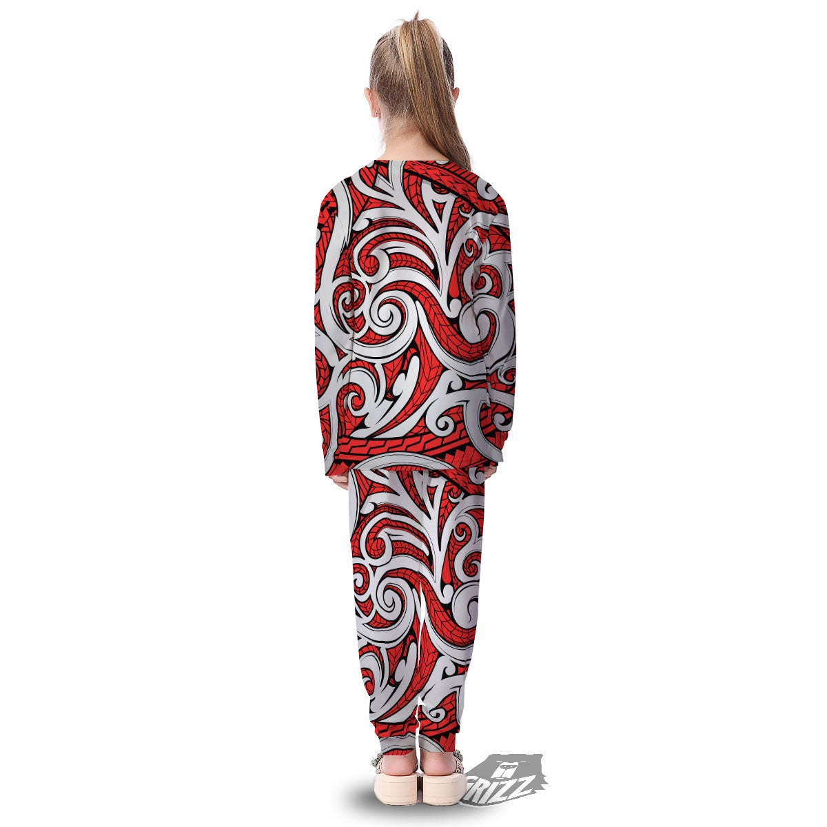 Maori Tribal Polynesian Kowhaiwhai Print Kid's Pajamas-grizzshop