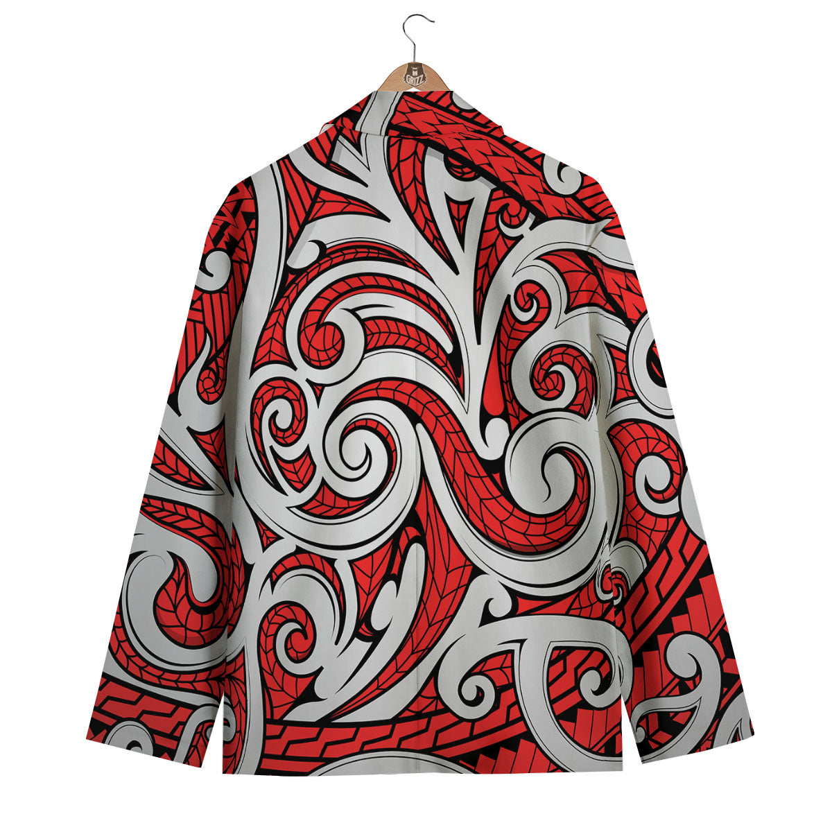 Maori Tribal Polynesian Kowhaiwhai Print Men's Blazer-grizzshop