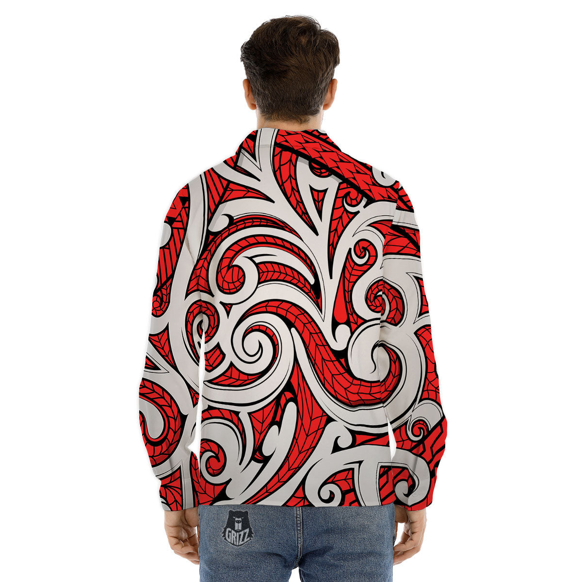 Maori Tribal Polynesian Kowhaiwhai Print Men's Dress Shirts-grizzshop