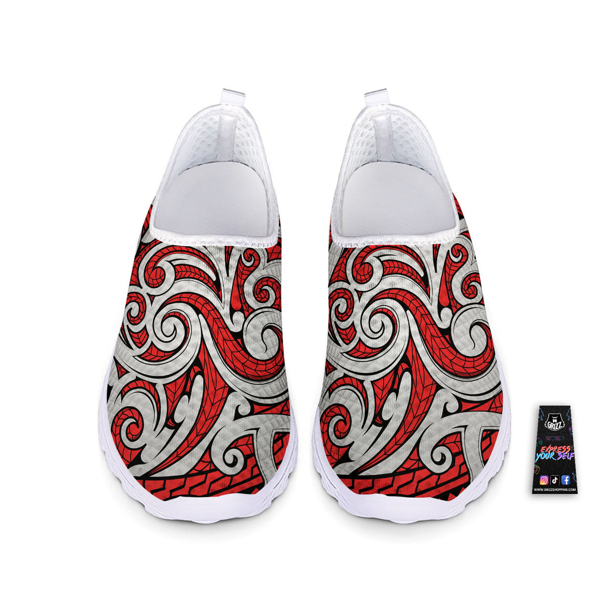 Maori Tribal Polynesian Kowhaiwhai Print Nurse Shoes-grizzshop