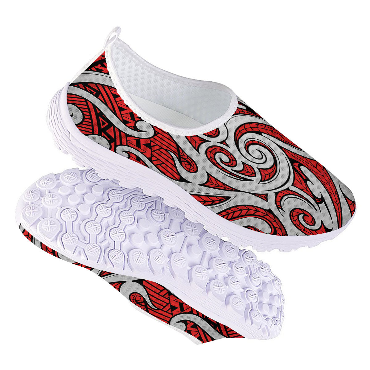 Maori Tribal Polynesian Kowhaiwhai Print Nurse Shoes-grizzshop