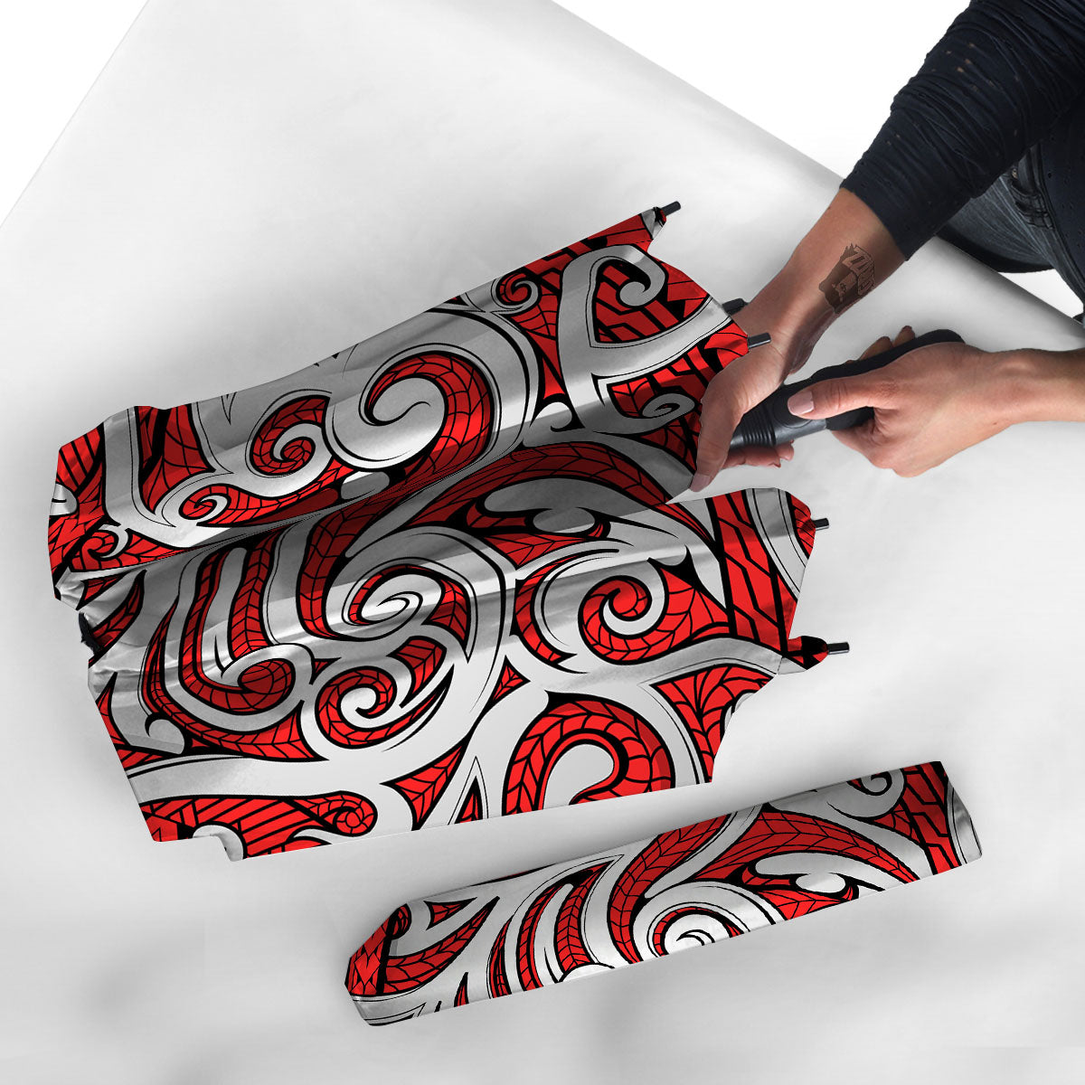 Maori Tribal Polynesian Kowhaiwhai Print Umbrella-grizzshop