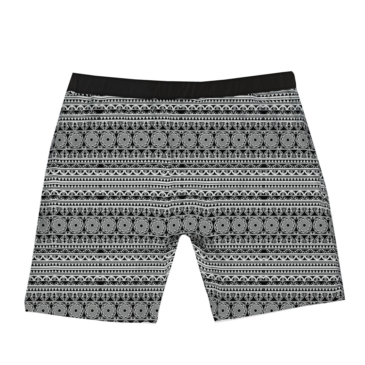 Maori Tribal White And Black Print Boxer Briefs-grizzshop