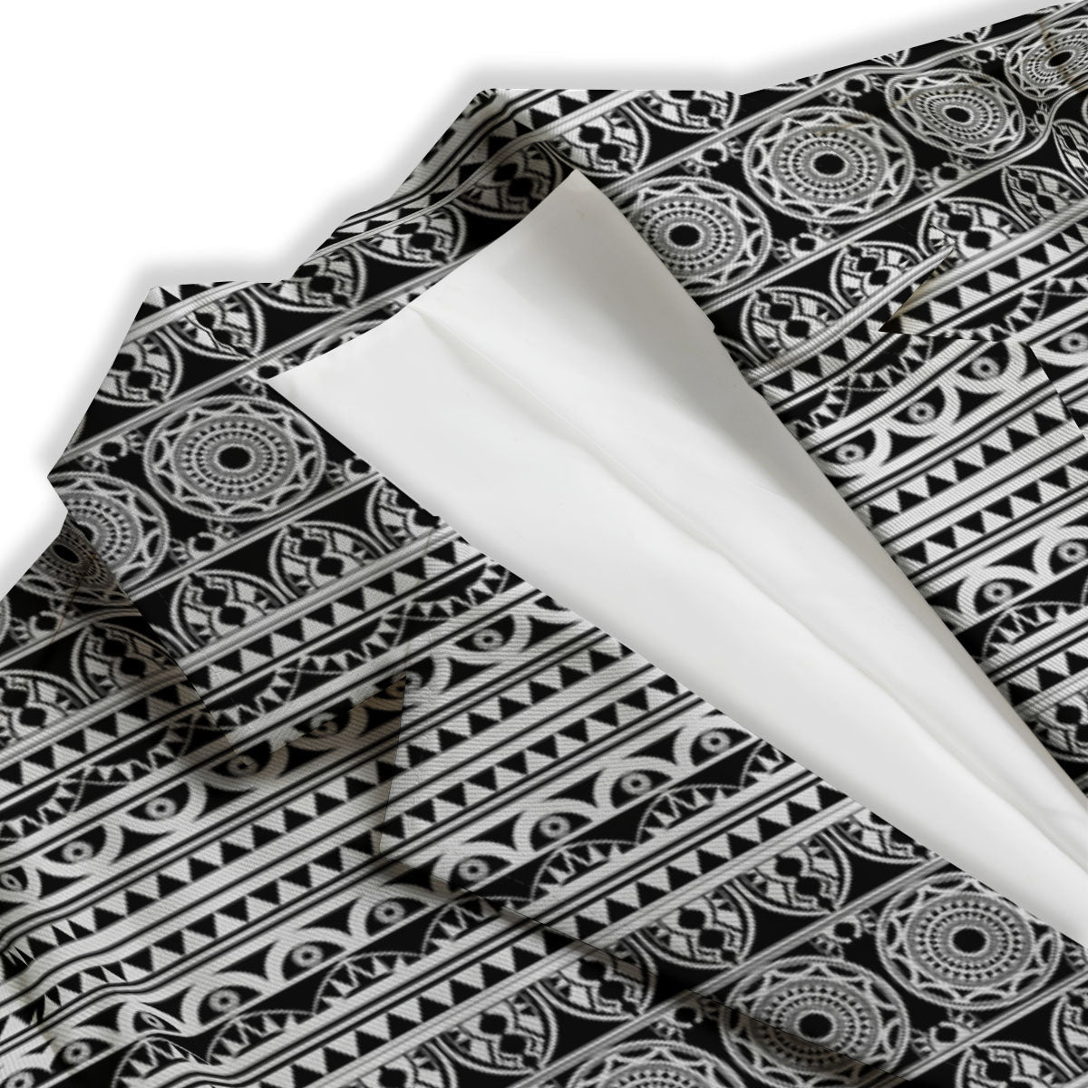Maori Tribal White And Black Print Women's Blazer-grizzshop