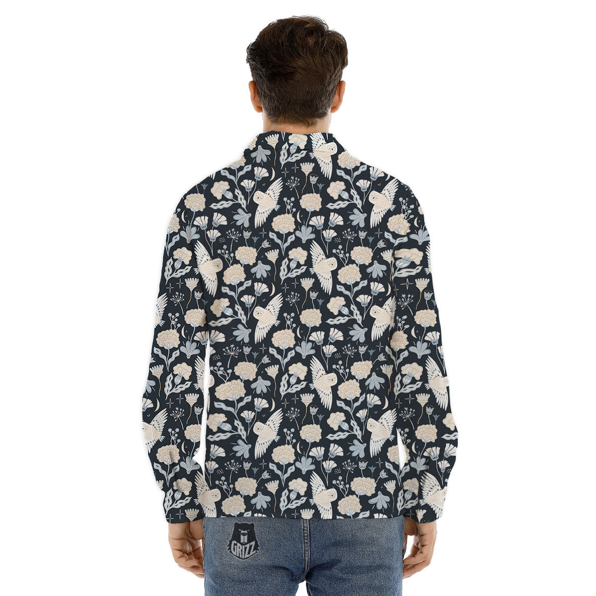 Maori White And Black Print Pattern Men's Dress Shirts-grizzshop