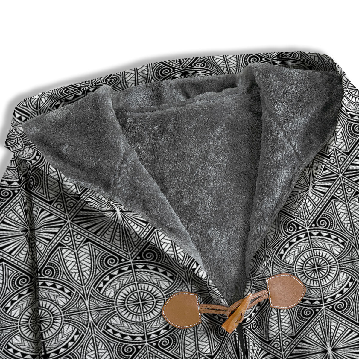 Maori White And Black Print Pattern Men's Windbreaker Jacket-grizzshop