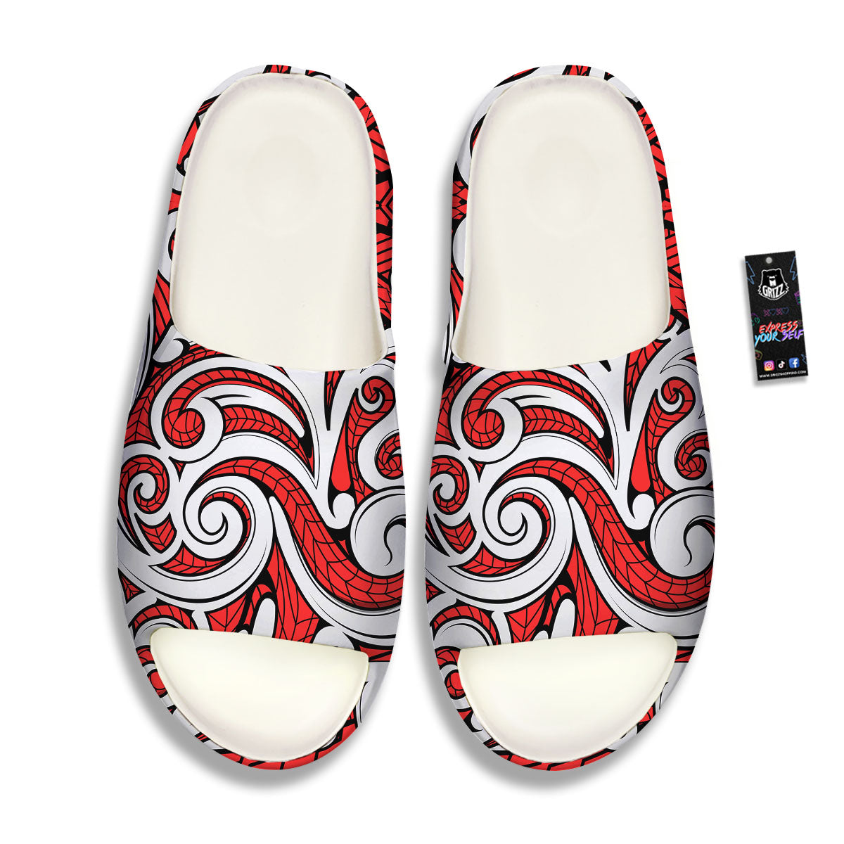 Maori Tribal Polynesian Kowhaiwhai Print Sandals-grizzshop