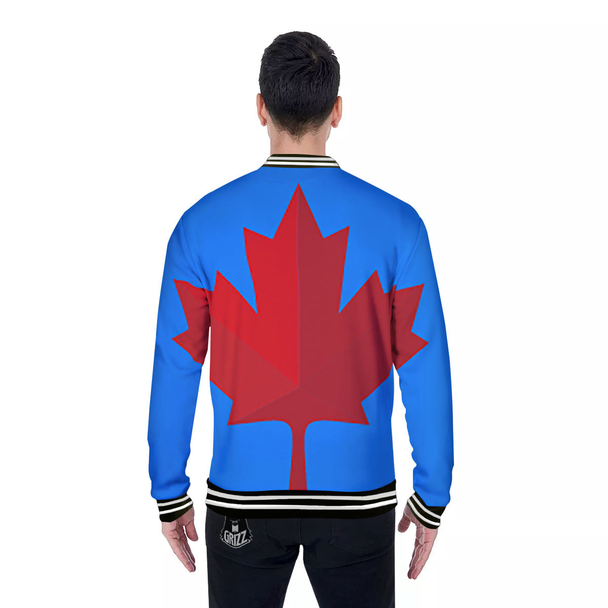 Maple Leaf Autumn Print Baseball Jacket-grizzshop