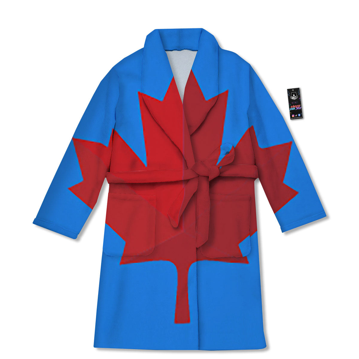Maple Leaf Autumn Print Bathrobe-grizzshop