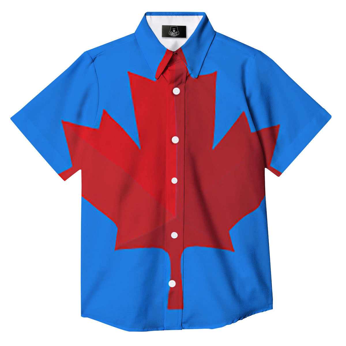 Maple Leaf Autumn Print Button Up Shirt-grizzshop
