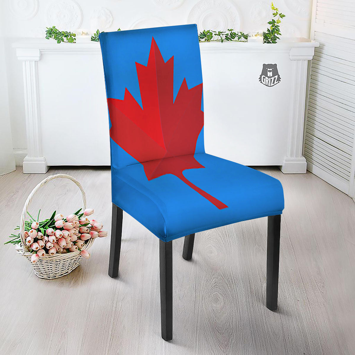 Maple Leaf Autumn Print Dining Chair Slipcover-grizzshop