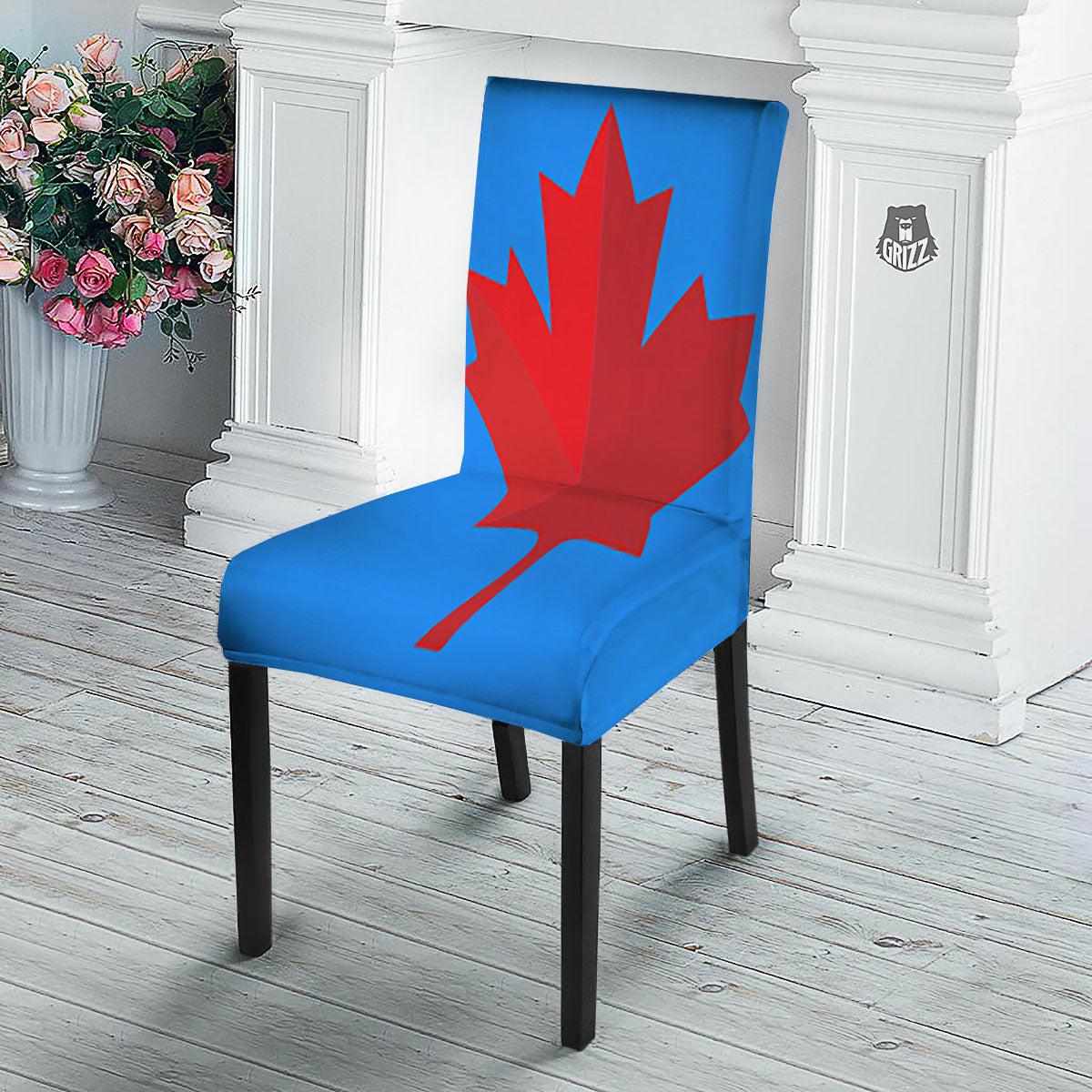 Maple Leaf Autumn Print Dining Chair Slipcover-grizzshop