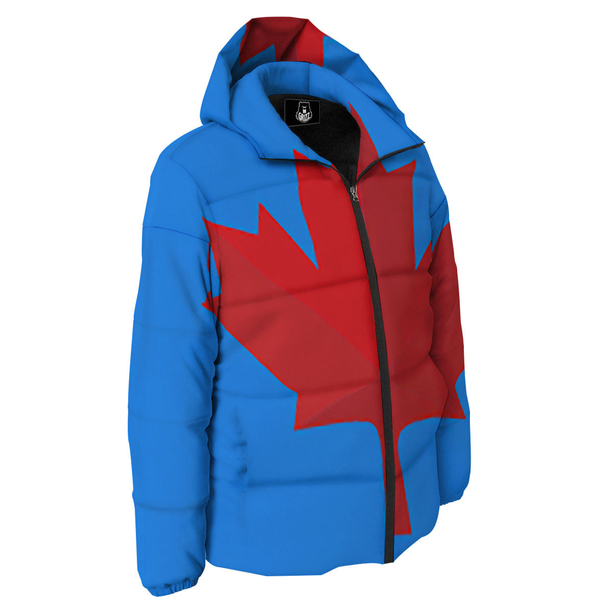 Maple Leaf Autumn Print Down Jacket-grizzshop